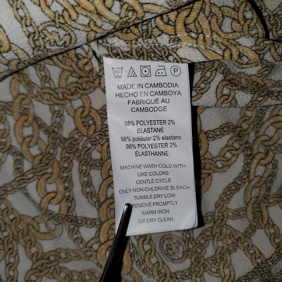 Michael Kors Brown and Cream Textured Blouse with Long Sleeves - Picture 8 of 10